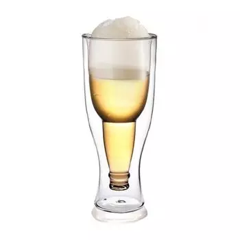 Пивной бокал с двойной стенкой сохраняет пиво холодным, красивые уникальные изолированные пивные бокалы для домашнего бара