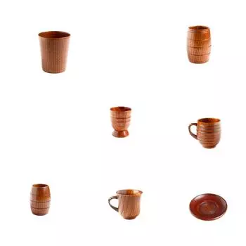 Пивные кружки Деревянные кофейные чашки Деревянные креативные деревянные кружки Кружки в японском стиле Чашки с ручками Деревянные термостойкие One Size