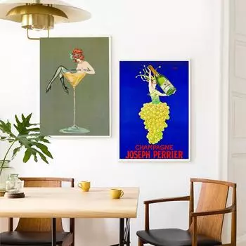 Пиво, алкогольные напитки, вино, постер, винтажный Мартини, картина маслом для девочек, украшение для дома 21cm30cm NoFrame