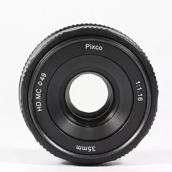 Pixco 35mm Large Aperture HD MC Lens Manual Focus Prime Manual Fixed Lens Compatible with Canon M Mount Camera M50 M6 M5 M10 M3 M2 (Bashpo) F/1.6