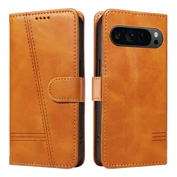 Pixel9 Роскошный флип-чехол из искусственной кожи с откидными картами для Google Pixel 9 9Pro 8 8A 7 Pro 7A, тисненые линии, сумка-книжка, подставка, чехол-кошелек For Pixel 7A чёрный