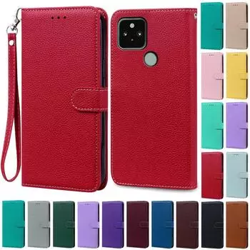 Pixel 5/Pixel 5A Case For Google Pixel 5 Case Wallet Flip Leather Cover For Google Pixel 5A Case Soft Silicone Wallet Cover For Google Pixel 5 вино красного