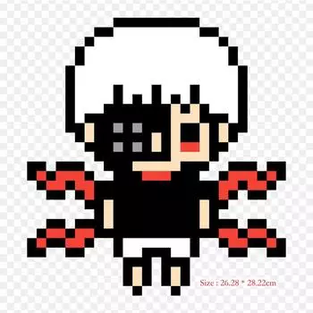 Пиксель арт Kaneki Ken Kaneki Pixel Art железные нашивки для одежды, наклейки с аппликациями на одежду, термочувствительная нашивка на заказ
