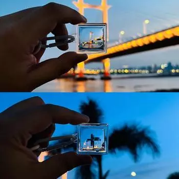 Pixel Lens Keychain Pendant Photography Optical Design Pixel World Photography Tool розовый