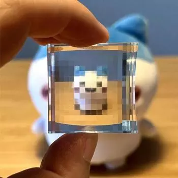 Pixel Lens Keychain Pendant Photography Optical Design Pixel World Photography Tool Easy чёрный