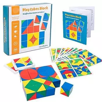 Pixie Cube Block Pattern Matching Puzzle Stacking Монтессори образовательная игрушка строительные блоки безопасность проверена сертифицированным агентством Ms.0