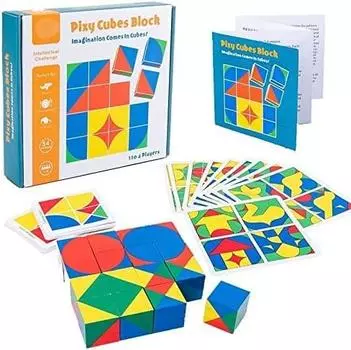 Pixie Cube Block Shape Puzzle Монтессори образовательная игрушка строительные блоки укладка танграм