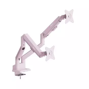 Pixio PS1D Wave Пастельно-розовый кронштейн для монитора Двойной Пастельно-розовый 2 экрана Верхний и нижний газовый амортизатор Симпатичный Совместимость с 32-дюймовым дисплеем розовый