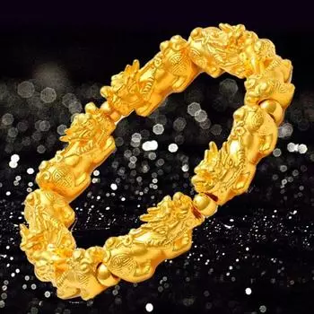 Pixiu мужской красивый браслет обсидиан двойной Pixiu транспортный браслет one size(16-22CM)