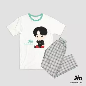 Пижама BTS TinyTAN — клетчатый тип (Джин)