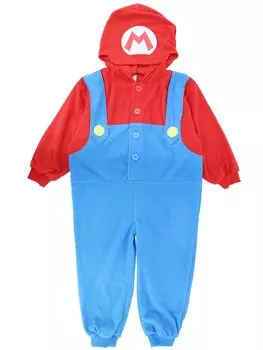 Пижама для детей Super Mario Kigurumi с длинными рукавами из микрофлиса красного цвета 110 см 130 см 150 см [Kaitac Family] (150см, Красный) красный