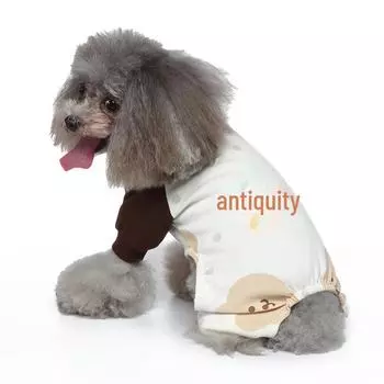 Пижама для домашних животных из хлопка Cross-Border: Домашняя одежда для четвероногих собак и кошек SY85 XS кофейный