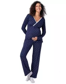 Пижама для кормления грудью Пижама для беременных MARTAH Navy Dot XS [Seraphin] Комплект, Комплект, женский