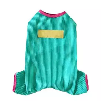 Пижама для собак, мягкий, удобный, дышащий, хлопковый комбинезон для собак Тедди Бишон Пудель Щенок Зеленый XL L(for 6.5-9kg) зелёный