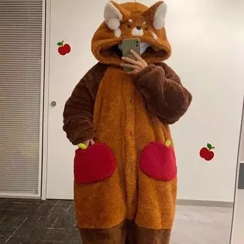 Пижама для взрослых с изображением енота, мультяшная пижама с изображением енота, кигуруми, костюмы для косплея на Хэллоуин, пижамный костюм для сна с животными, рождественская пижама S