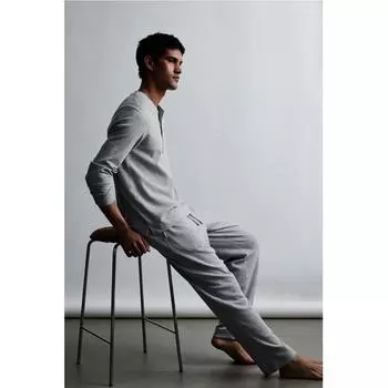 Пижама HM Regular Fit Waffle Texture, серая меланжевая M