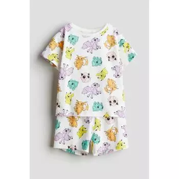 Пижама из джерси с принтом HM белая Покемон