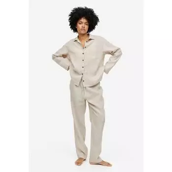 Пижама из льна HM WashHed Light Beige 0747936008 XSTEUR XS