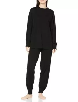 Пижама kaimin navi Good Sleep Navi бесшовная с длинным рукавом длинные брюки черная [Gunze] женская чёрный