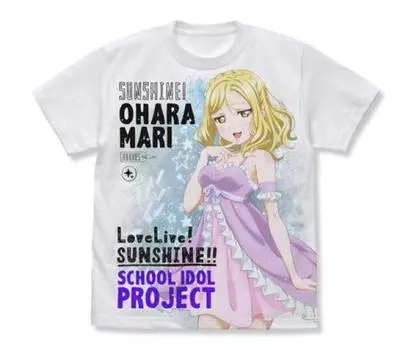 Пижама Love Mari Ohara с принтом белого цвета, размер S Live! Солнечный свет!! Футболка Вер.