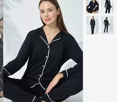 ПИЖАМА НА ПУГОВИНКАХ ЧЕРНОГО ЖЕМЧУГА