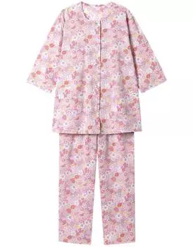 Пижама Relax long cotton CDT200 PI [Wacoal & Sleep], рукава 3/4, брюки, 100% (основной корпус) Женский