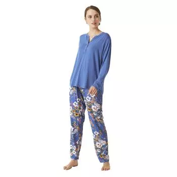 JJBDP0701 женская пижама с длинными рукавами S синий