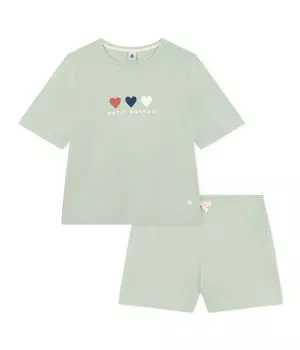 Пижама с короткими рукавами и принтом A0ADR светло-зеленая M [Petit Bateau] светло-зеленый