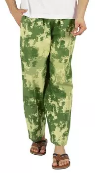 Пижама с принтом Inkmeso, хлопчатобумажные пижамные штаны для мужчин с эластичной талией и низом L зелёный