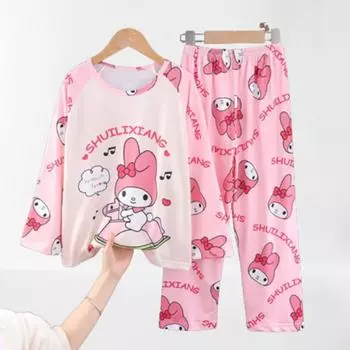 Пижама Sanrio для младенцев и девочек, для детей младшего возраста, для детей Куроми Cinnamoroll, пижама My Melody, комплект из верха и низа, популярный персонаж в Корее