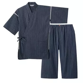 Пижама Shijira Jinbei Navy [Gunze] мужская, окрашенная в пряже, синяя_SK1144