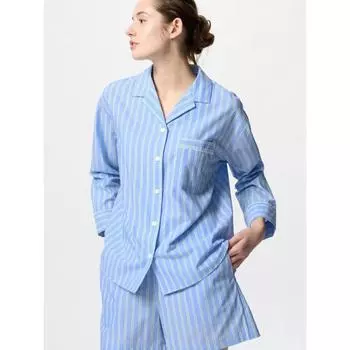 Пижама Uniqlo с длинными рукавами, шорты в разноцветную полоску 11 PINK/WOMEN XS