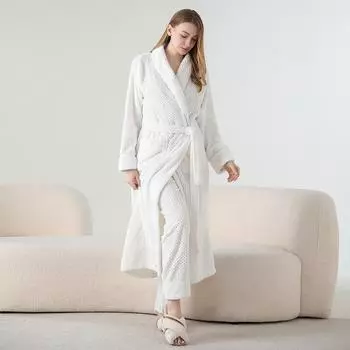 Пижама жениха и невесты, зимняя фланелевая ночная рубашка, брюки, костюмы, женский коралловый флис, длинный халат, домашняя одежда, утепленная теплая пижама M