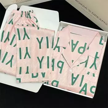 Пижама женская с длинными рукавами пижама костюм с цветочным принтом высококачественная можно носить на улице домашняя одежда пижама M