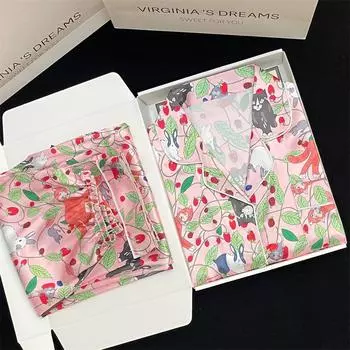 Пижама женская с длинными рукавами пижама костюм с цветочным принтом высококачественная можно носить на улице домашняя одежда пижама M