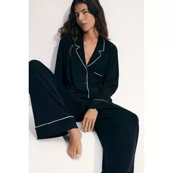 Пижамная рубашка и брюки HM черные