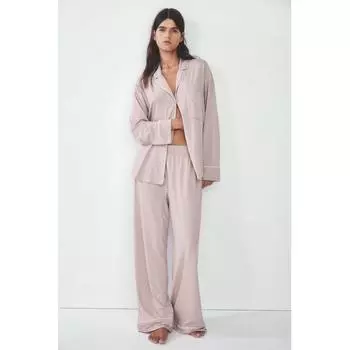 Пижамная рубашка и штаны HM пыльно-розового цвета