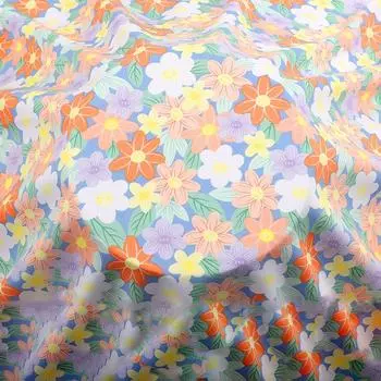 Пижамная ткань из тутового хлопка, искусственный хлопок, шелк, вискоза, хлопковая ткань с принтом, детская летняя ткань 143cm