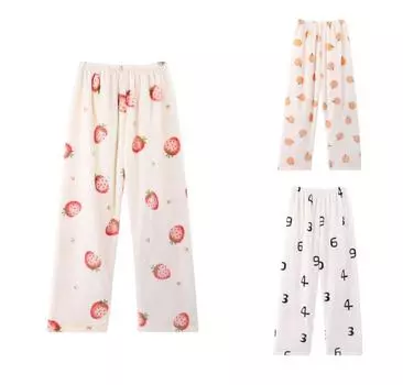 Пижамные брюки для женщин, фланелевые брюки для женщин, повседневные домашние брюки с героями мультфильмов, осень и зима M розовый
