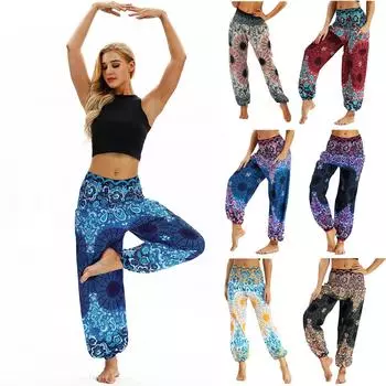 Пижамные брюки для женщин. Повседневные брюки с принтом на все сезоны. One size