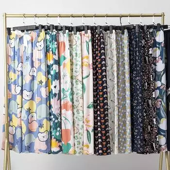 Пижамные брюки из хлопкового шелка, женские летние тонкие антимоскитные широкие брюки, однотонные, для отдыха на открытом воздухе, для дома, с принтом, пляжные брюки Nine-minute One Size