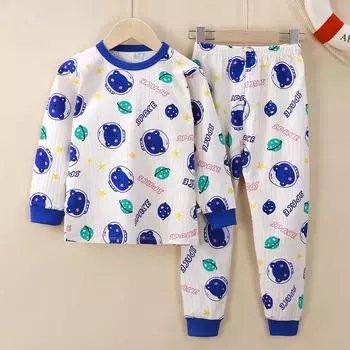 Пижамные комплекты из чистого хлопка для мальчиков и девочек для детей и подростков - Осенняя коллекция 100 cm