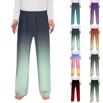 Пижамные штаны для мальчиков, длинные клетчатые штаны для сна, мягкие штаны с карманами 100 синий