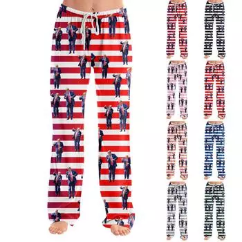 Пижамные штаны для взрослых, одежда для сна, повседневные брюки с эластичной резинкой на талии, удобные прямые свободные брюки для йоги S