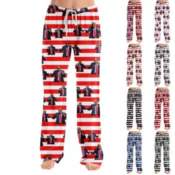 Пижамные штаны для взрослых, одежда для сна, повседневные брюки с эластичной резинкой на талии, удобные прямые свободные брюки для йоги S чёрный