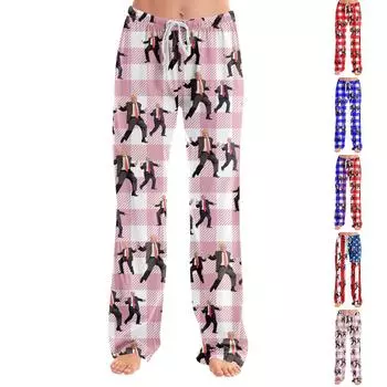 Пижамные штаны для взрослых, одежда для сна, повседневные брюки с эластичной резинкой на талии, удобные прямые свободные брюки для йоги S синий