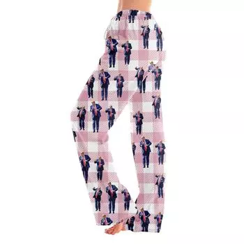 Пижамные штаны для взрослых, одежда для сна, повседневные брюки с эластичной резинкой на талии, удобные прямые свободные брюки для йоги S розовый