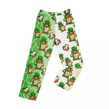 Пижамные штаны в стиле аниме, повседневные брюки с эластичной резинкой на талии, удобные прямые свободные брюки для йоги L армия зеленый