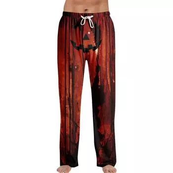 Пижамные штаны в стиле аниме, повседневные брюки с эластичной резинкой на талии, удобные прямые свободные брюки для йоги M