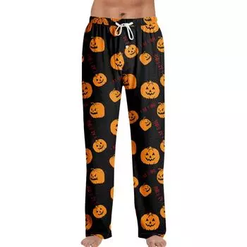 Пижамные штаны в стиле аниме, повседневные брюки с эластичной резинкой на талии, удобные прямые свободные брюки для йоги L чёрный